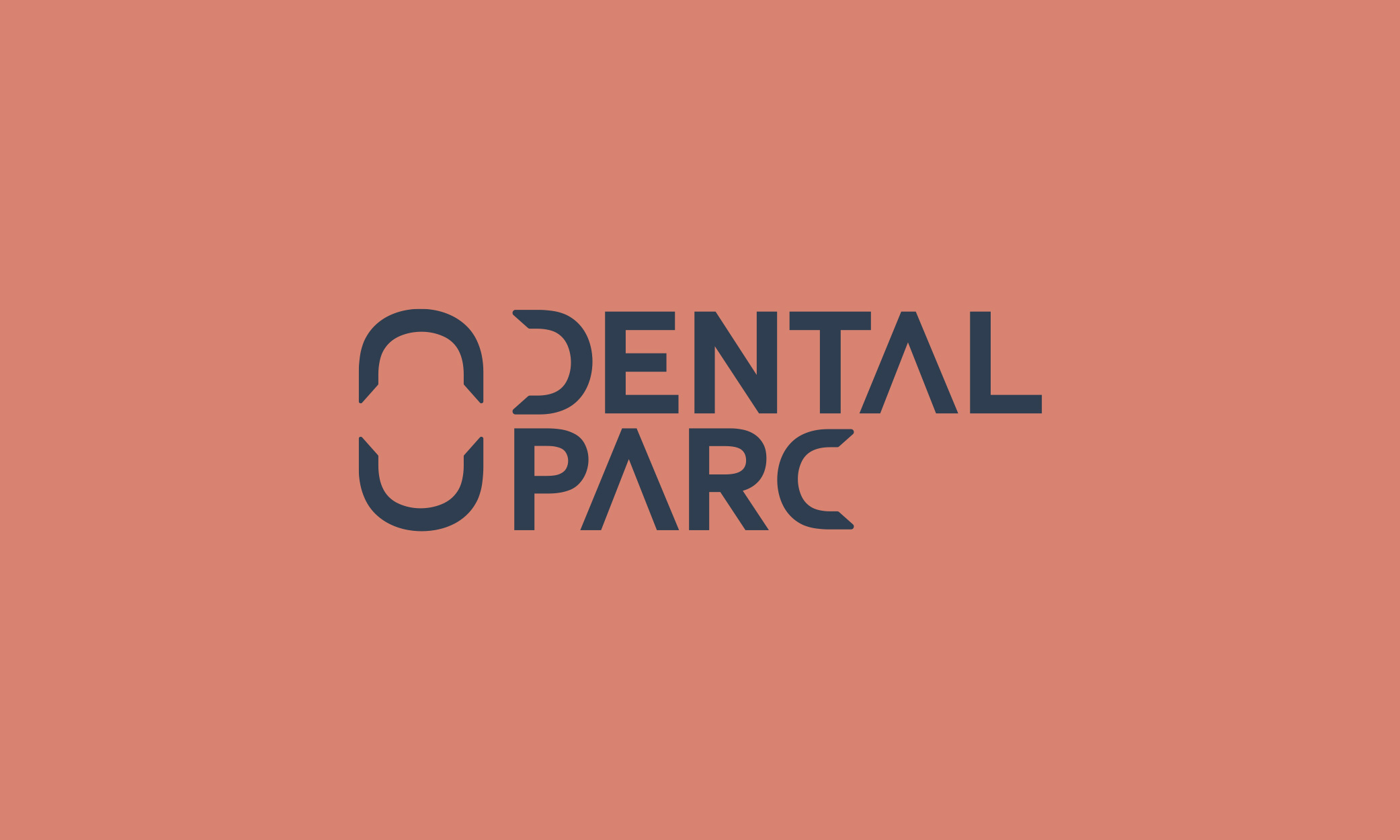 Logo bleu fond cuivre Dental Parc