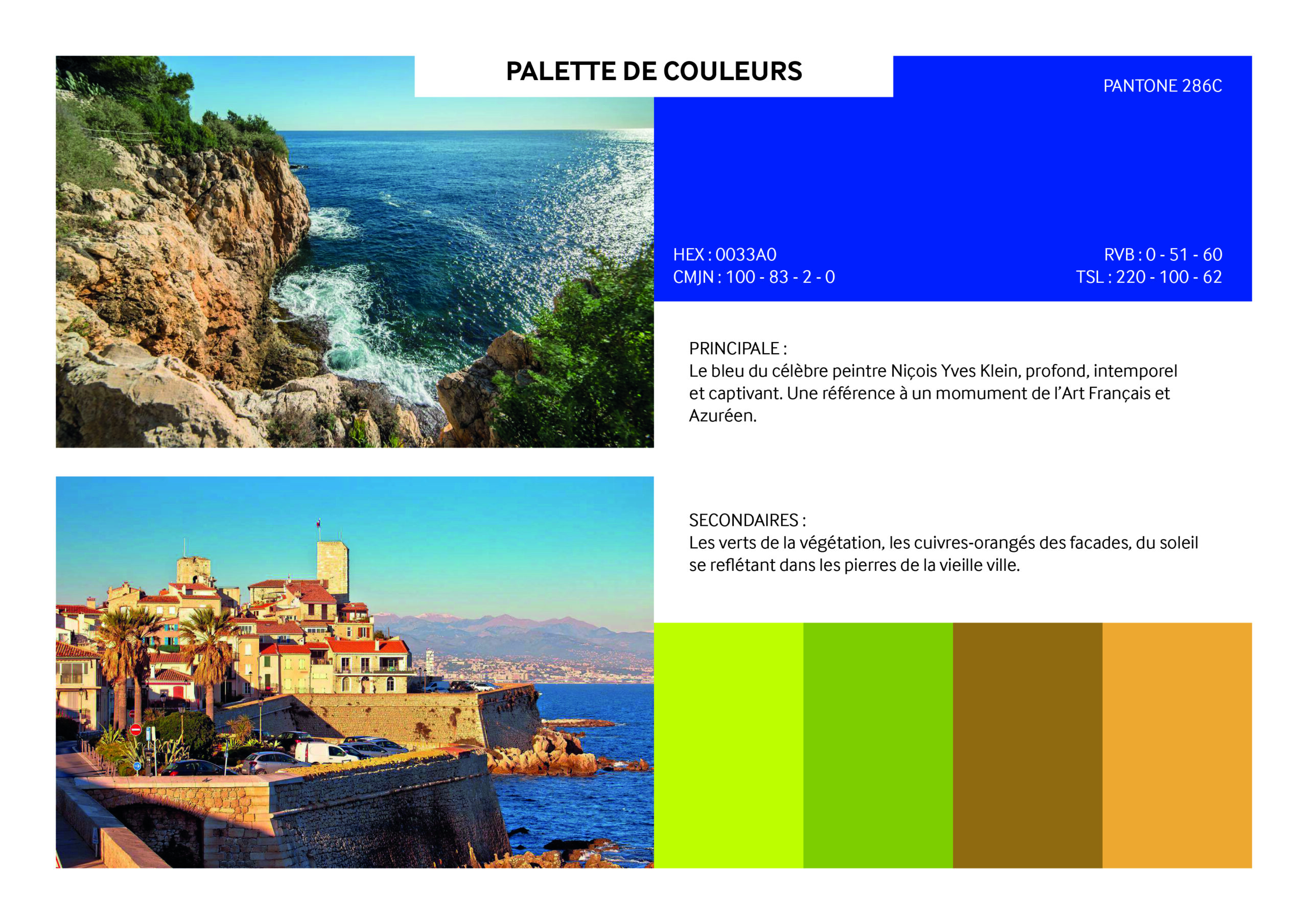 Palette de couleurs logotype OTC Antibes Juan-les-Pins
