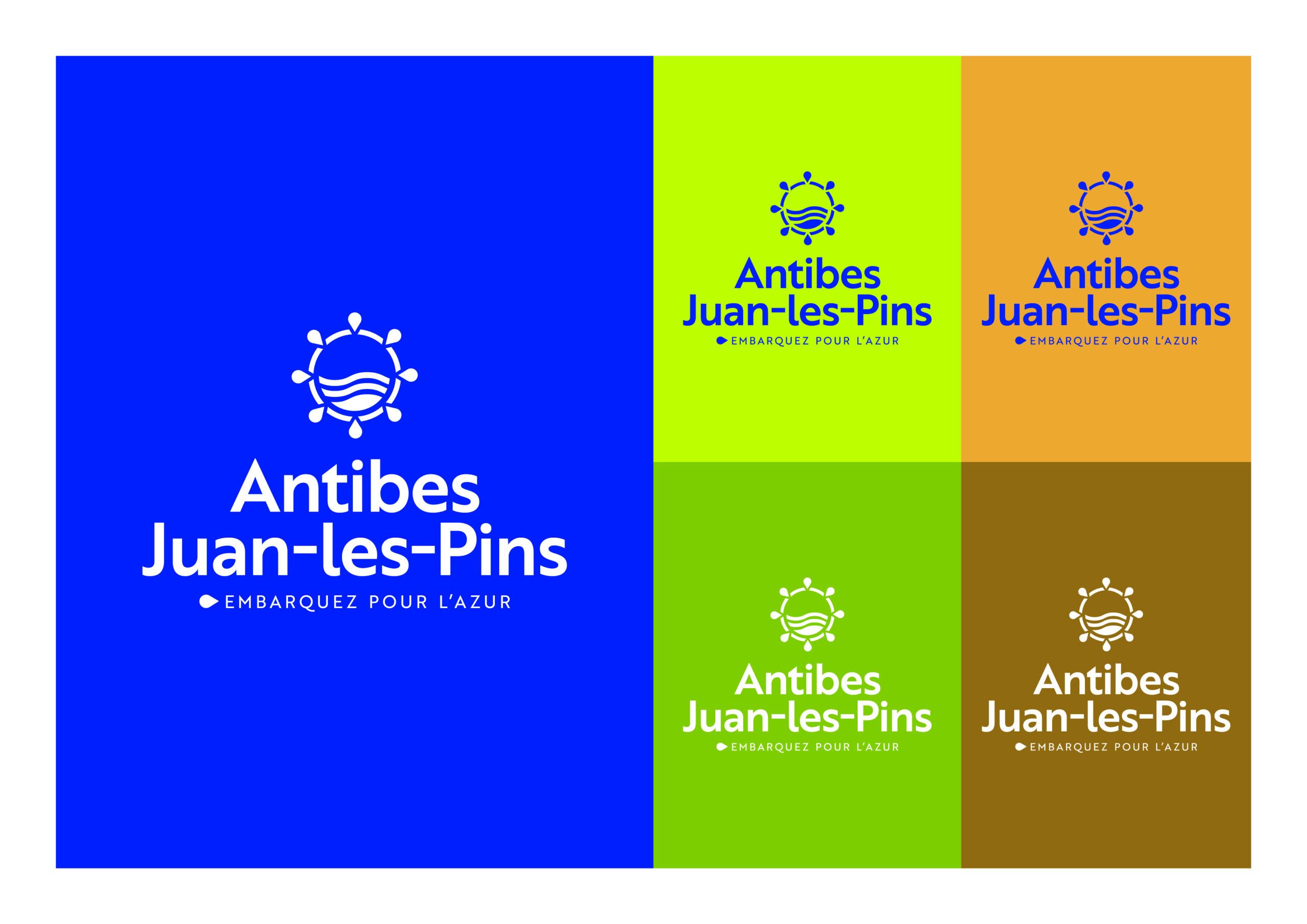 Versions et déclinaisons verticales logotype OTC Antibes Juan-les-Pins